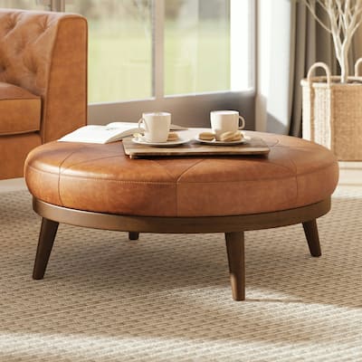 Poly & Bark Gio Ottoman - Full Grain Genuine Italian Leather