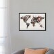 preview thumbnail 3 of 10, iCanvas "Flowered World Map I" by Design Fabrikken Framed