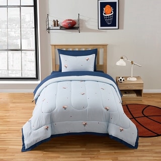Kids Basketball Printed Bed in a Bag Comforter & Sheet Set