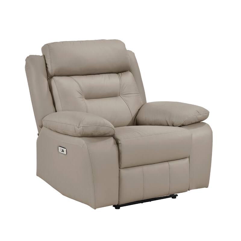 Conia Power Reclining Chair, Soft Latte Beige Leather, USB Charger