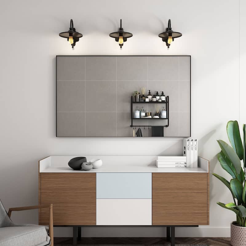 TOOLKISS Right Angle Aluminum Frame Bathroom Vanity Mirror with Clear Glass