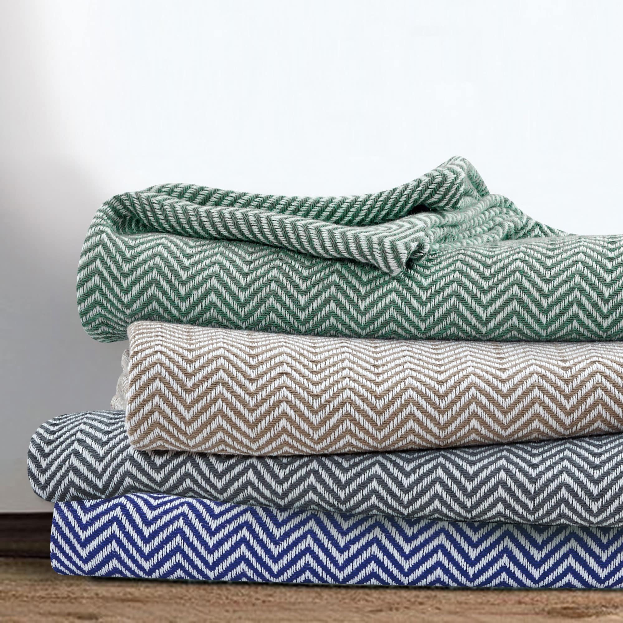 Melange Home Everyday Blanket Yarn Dyed Herringbone Cotton Blanket