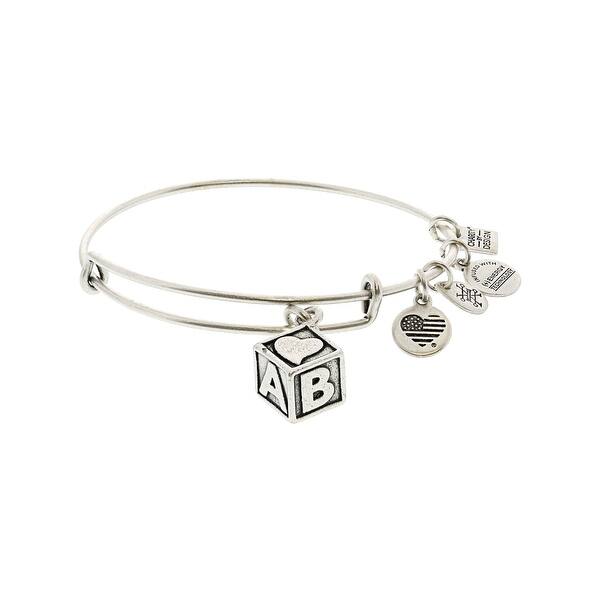 Shop Alex And Ani Women S Baby Block Bangle Bracelet 9 Silver Overstock 21906612