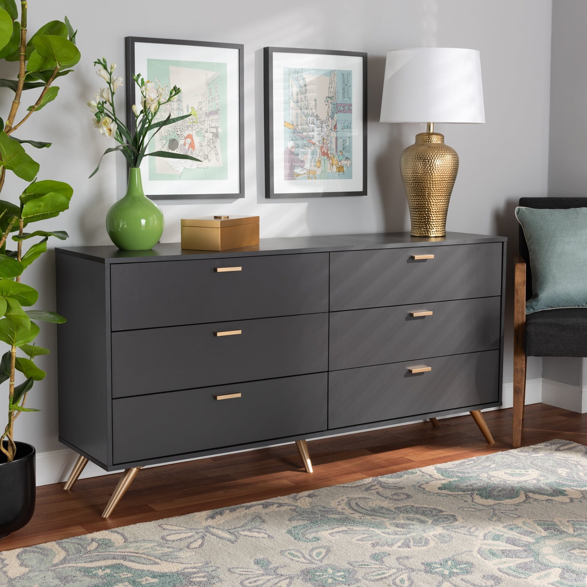 dark wood and gold dresser Dark Wood Bedroom Furniture Gold