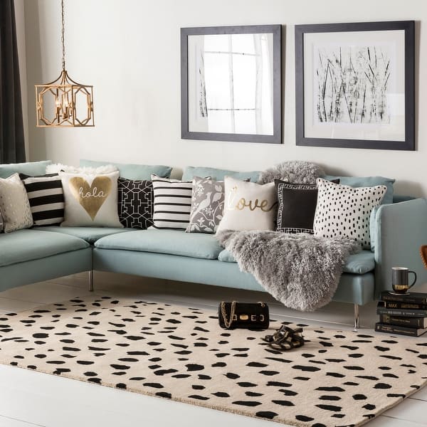 slide 2 of 33, Livabliss Tunas Handmade Animal Print Wool Area Rug 10' x 14' - Khaki