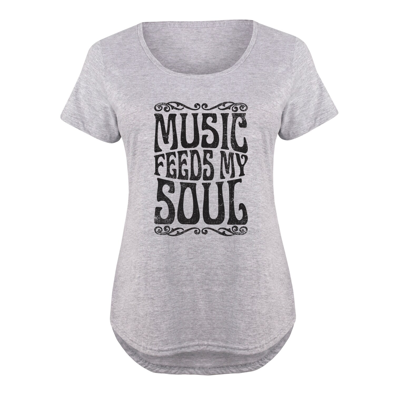 Shop Music Feeds My Soul Ladies Plus Size Scoop Neck Tee