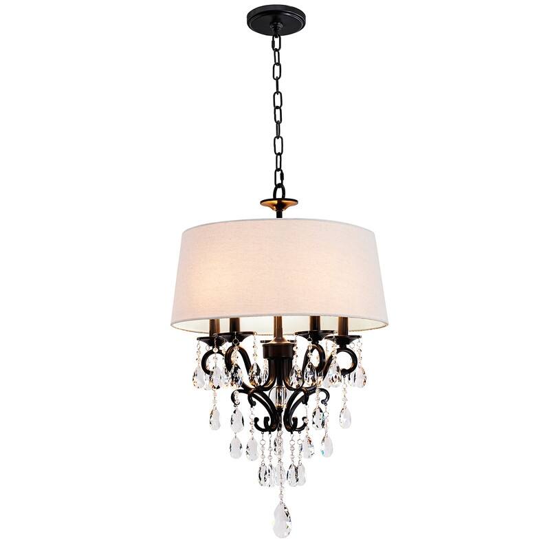 KAWOTI 6-Light Drum Glass Chandelier Pendant Lights