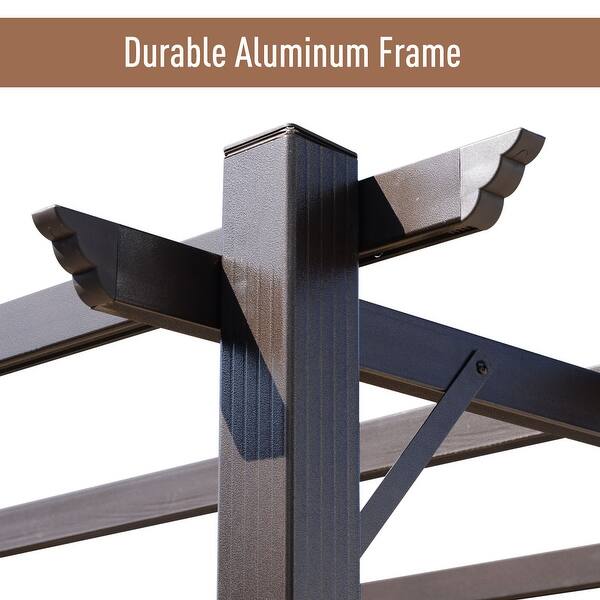 Shop Outsunny 10 X 10 Steel Outdoor Pergola Gazebo Backyard Canopy Cover Overstock 22466535