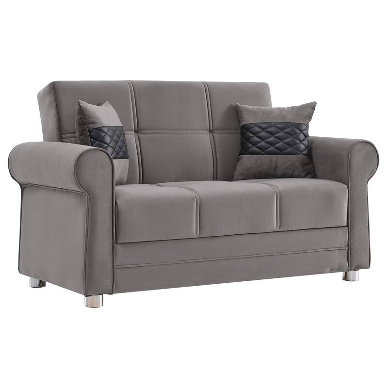 Collection Upholstered Convertible Loveseat With Storage