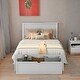 preview thumbnail 1 of 14, WoodenTwin Size Platform Kids Bed Frame with Under-bed Drawers, Extra Storage, 2-Extra Legs for Stability, Easy Assembly, White White