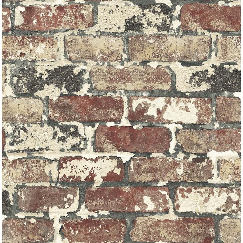 Seabrook Designs Industrial Faux Brick Unpasted Wallpaper