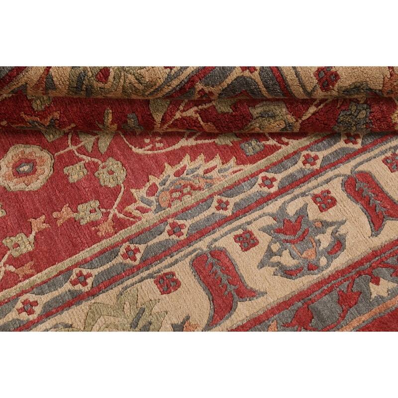 Vegetable Dye Nepalese Oriental Area Rug Hand-knotted Wool Carpet - 6'1" x 9'4"