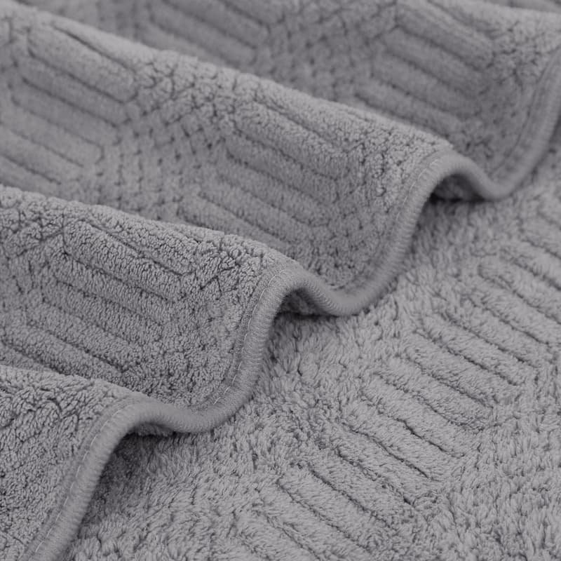 2 Pack Premium Jacquard Fleece Bath Towel, Velvet Highly Absorbent Towels 30"x60"