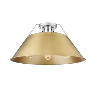 Orwell 3-Light Flush Mount in Chrome with Brushed Champagne Bronze - Silver