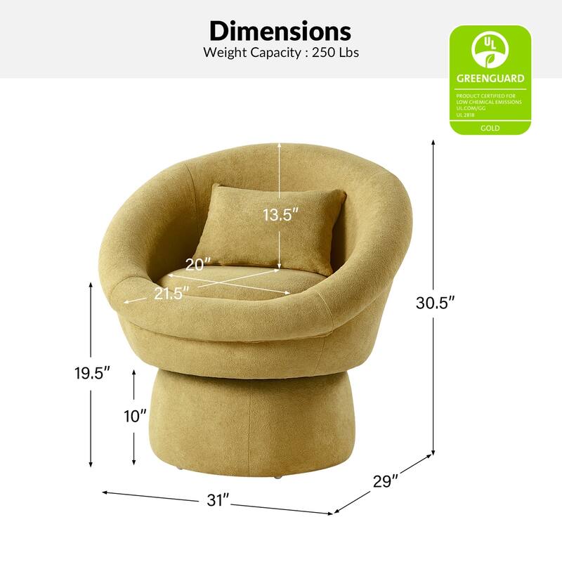 Patti Modern Upholstered Swivel Barrel Chair by HULALA HOME