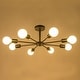 preview thumbnail 5 of 71, Modern Vintage Glam Metal Sputnik Semi - Flush Mount Ceiling Light 8 Light - Black