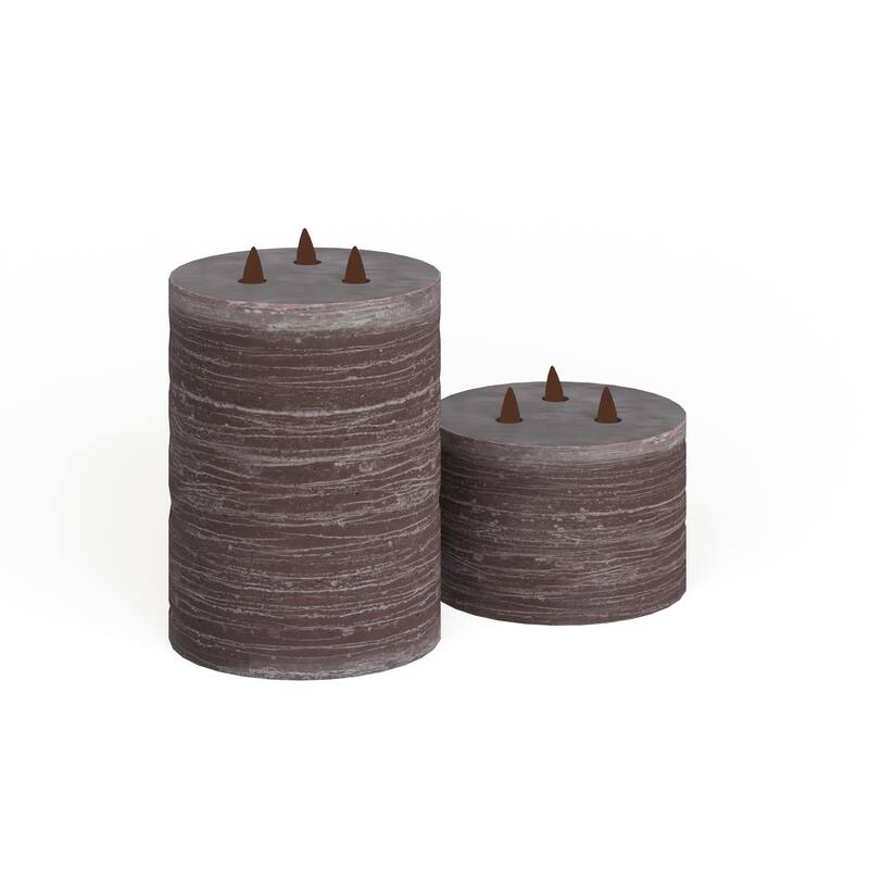 Modern Wax and Led Black Flicker Candles (Set of 3) - S/3 4", 6", 8"H - S/3 4", 6", 8"H