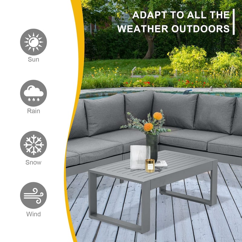 Aoodor Aluminum Outdoor Coffee Table - Stylish and Durable Addition to Your Outdoor Space