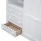 preview thumbnail 31 of 33, Full Size Loft Bed with Desk & Wardrobe, Solid Wood Kids Loft Bedframe w/3 Storage Drawers & 2 Shelves, Maximum Space Design