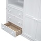 preview thumbnail 15 of 32, Wood Full Size Loft Bed with Wardrobe, Desk, Shelves and Drawers, White