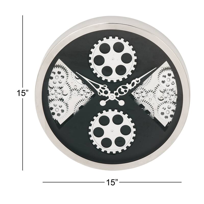 Trendy Stainless Steel Gear Wall Clock