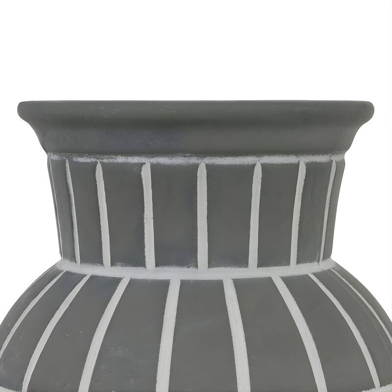 Aria Home Gray Bubble Shaped Ceramic Vase with Raised Rim Set of 2