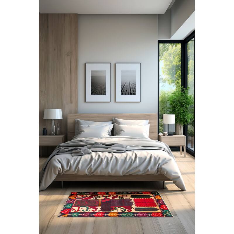 ECARPETGALLERY Hand-knotted Teimani Light Brown Wool Rug - 3'1 x 4'11