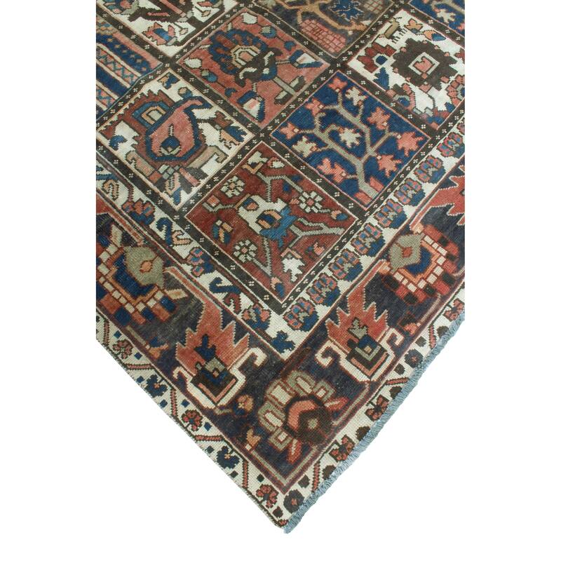 Vintage Distressed Roman Rust/Navy Rug - 6'6" x 9'10"