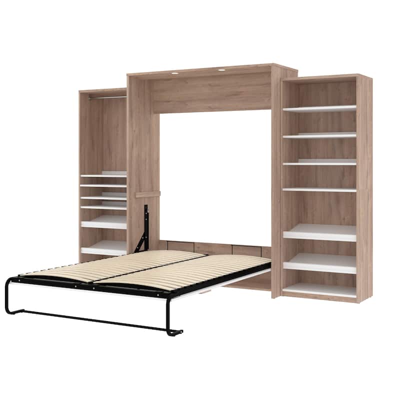 Cielo 125W Queen Murphy Bed with 2 Shelving Units by Bestar