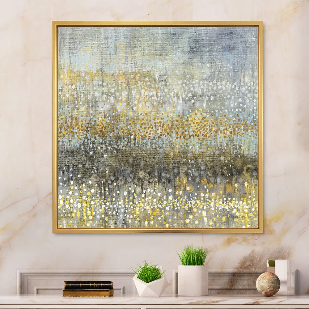 Designart "Glam Rain Abstract IV" Modern & Contemporary Framed Canvas