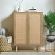 preview thumbnail 4 of 19, Anmytek Modern 2-Door Rattan Buffet Sideboard Kitchen Storage Cabinet for Living Room