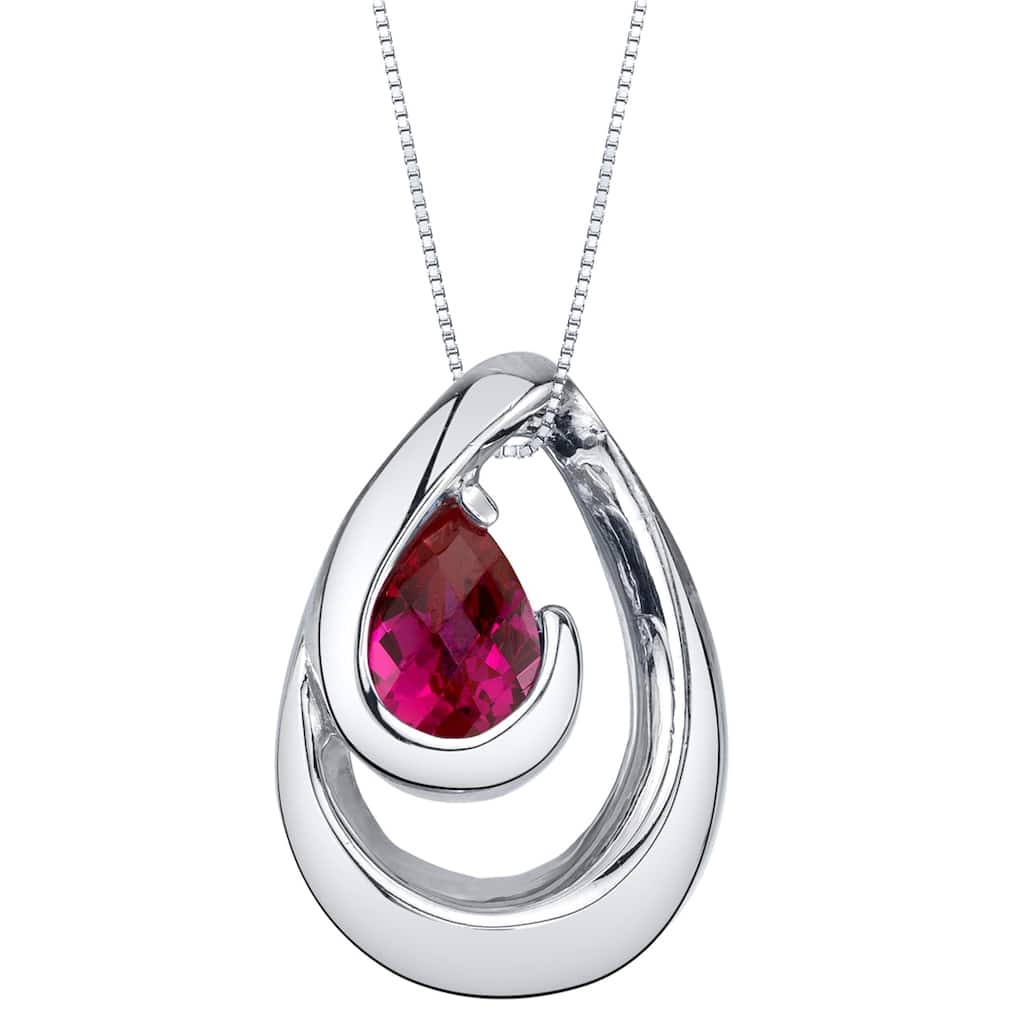 1 ct Ruby Pendant in Sterling Silver