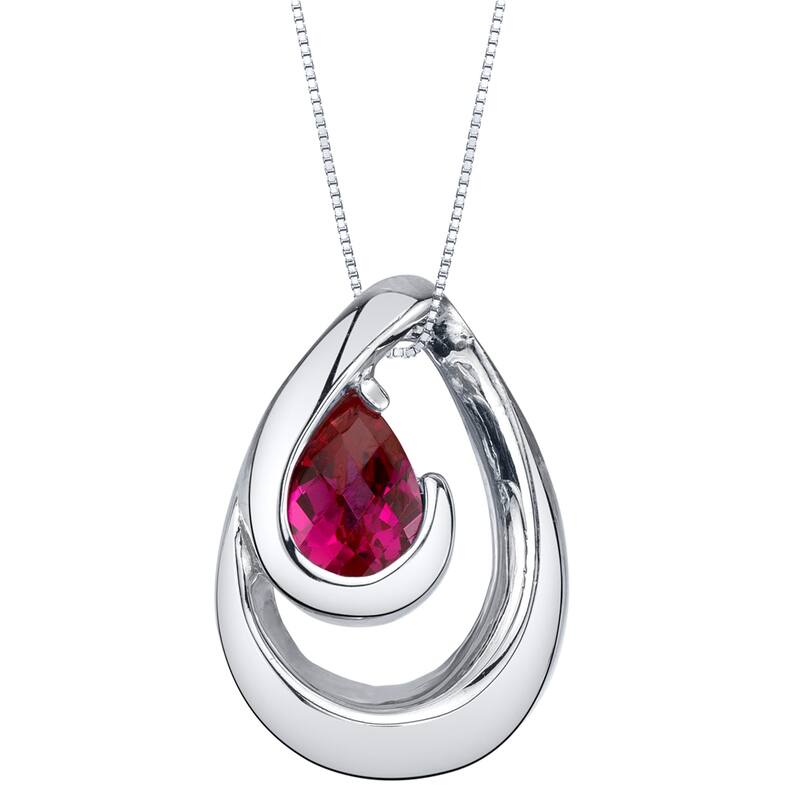 1 ct Ruby Pendant in Sterling Silver