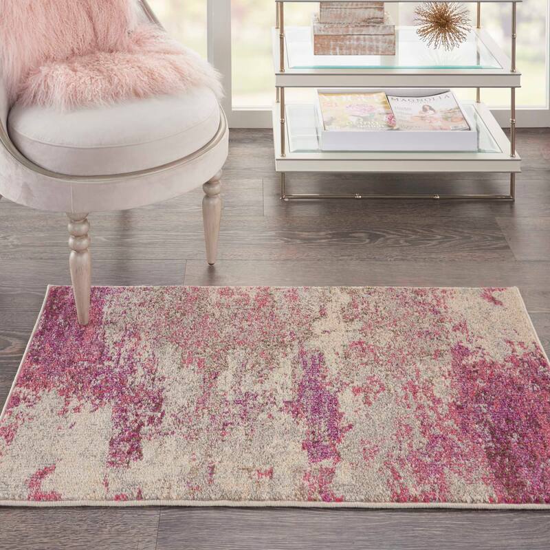 Nourison Modern Abstract Sublime Area Rug - 2' 2" x 3' 9" - Ivory/Pink - Runner/Rectangle