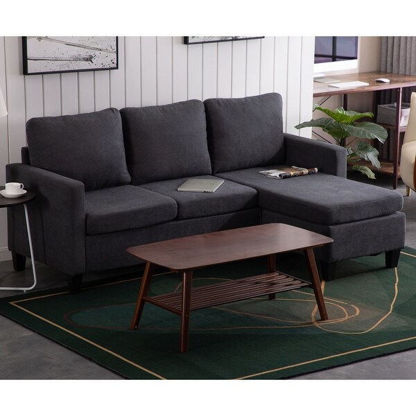 Shop Double Chaise Longue Combination Sofa Dark Grey 8' x 10' Overstock 31907971