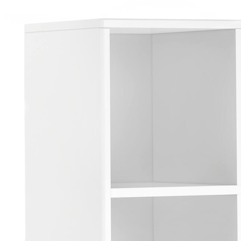 WYNDENHALL Pearson SOLID HARDWOOD 58 inch x 42 inch Mid Century Modern Cube Storage Bookcase with Drawers