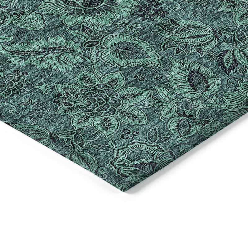 HomeRoots Floral Transitional Rectangle Outdoor Rug