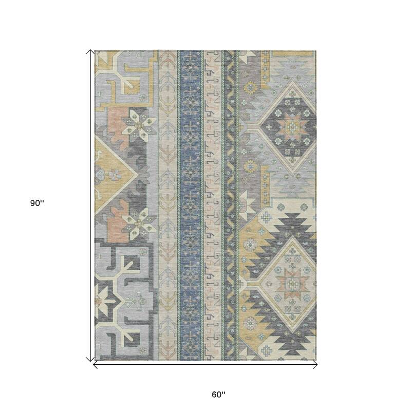 HomeRoots Aztec Transitional Rectangle Outdoor Rug