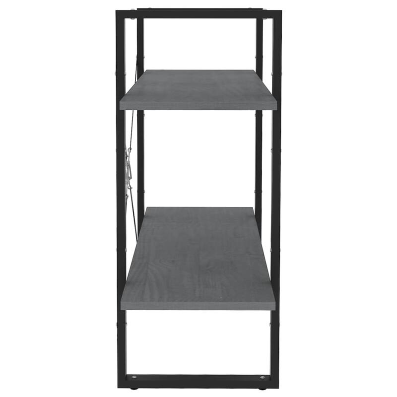 vidaXL 4-Tier Book Cabinet Black 31.5"x11.8"x55.1" Solid Pine Wood