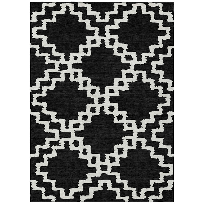 Machine Washable Indoor/ Outdoor Chantille Geo Trellis Rug