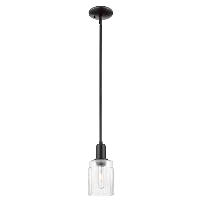 Innovations Lighting Endless Possibilities Arcadia - Hadley - 1 Light 5" Stem Hung Mini Pendant - Clear/Matte Black