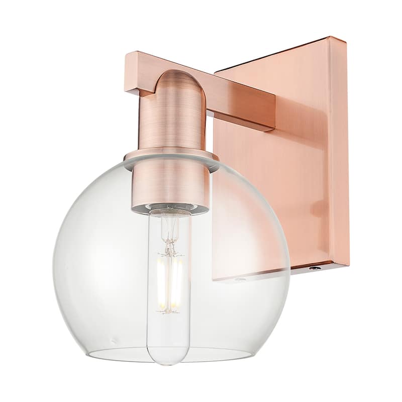 Innovations Lighting 716-1W-10-6 Athens Sconce Athens 10" Tall Wall - Antique Copper / Clear