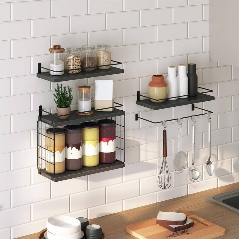 4+1 Tier Floating Shelves - 14.7"L x 5.8"W x 11.6"H