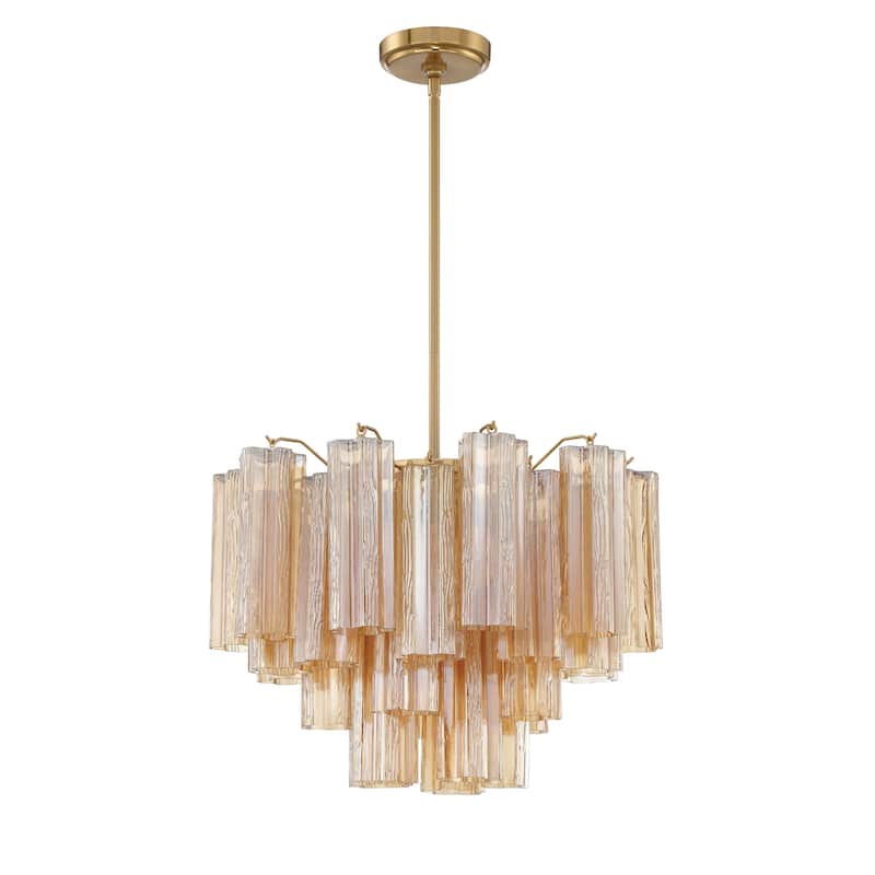 Addis 6 Light Aged Brass Chandelier - 19.75"W x 14"H x 19.75"D