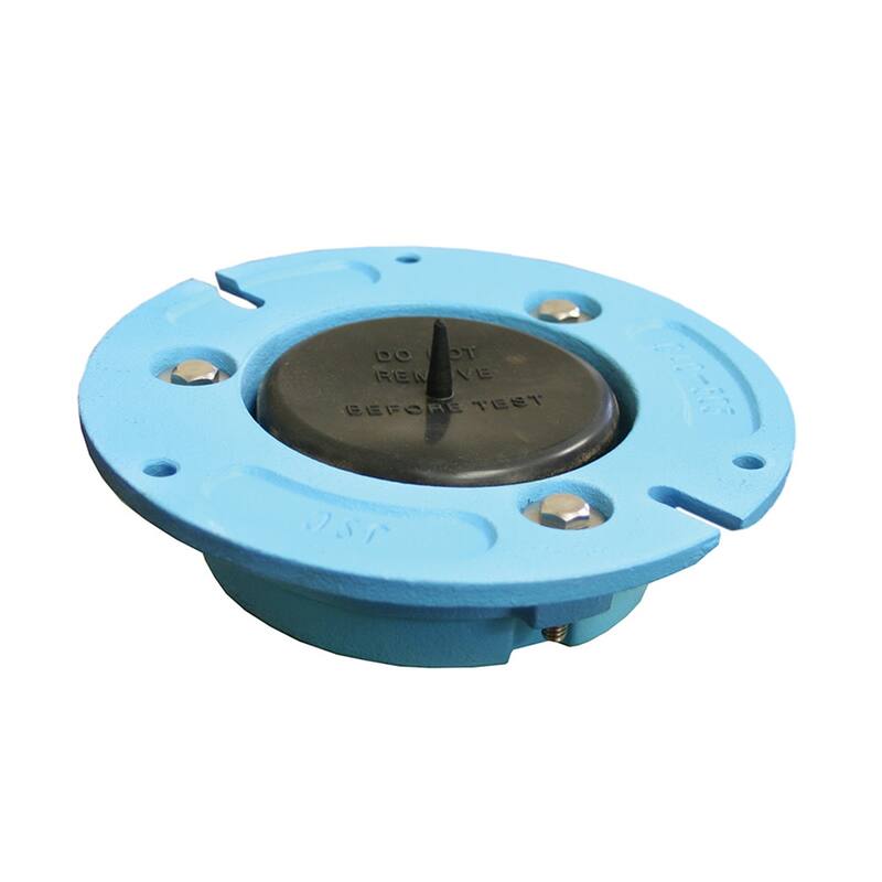 Jones Stephens C40500 4 X 2 Closet Flange With TEST Cap CI - Blue - Blue