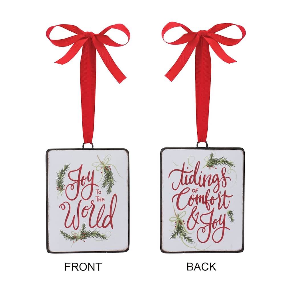 Double Sided Sentiment Christmas Ornaments - 5.25" - 1ct