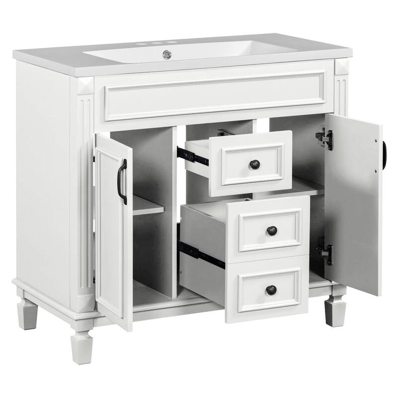 2 Drawers Bathroom Vanity with Top Sink