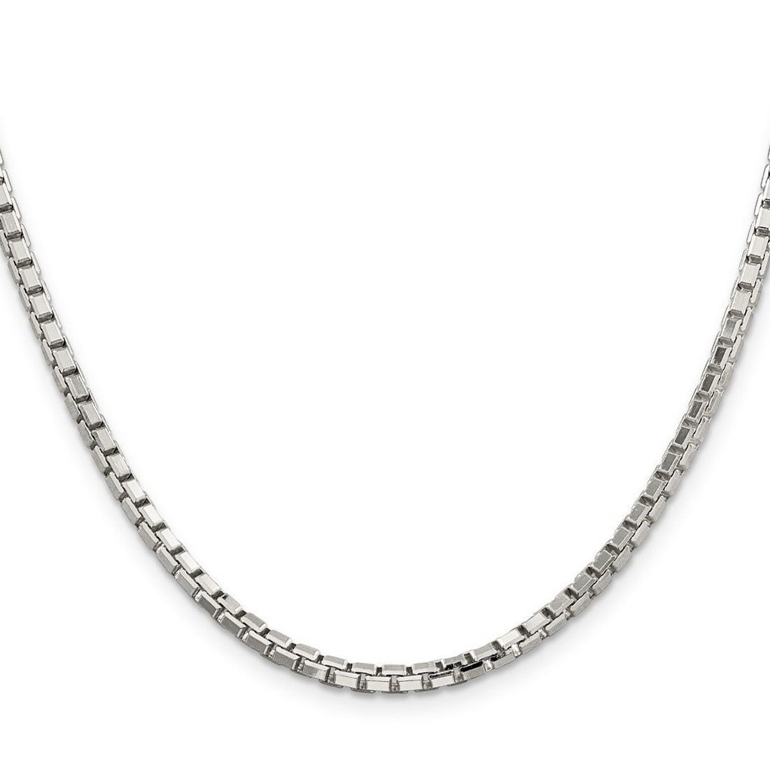Curata 925 Sterling Silver Solid 3.2mm Box Chain Necklace for Men ()
