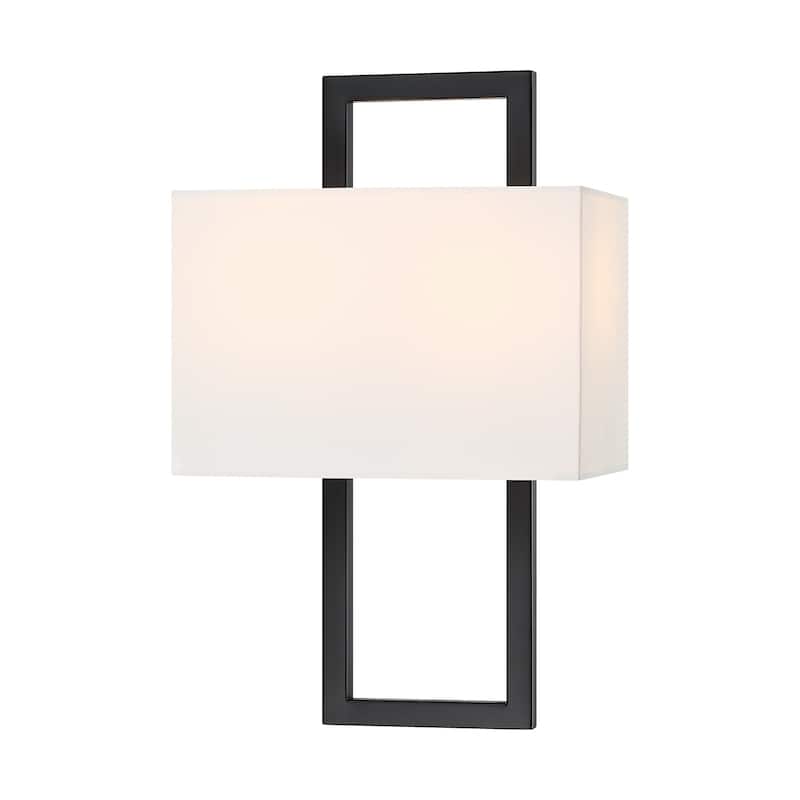 2-Light Wall Sconce with White Shade - 15.5 in. H