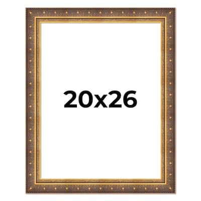 20x26 Frame Vintage Gold Solid Wood Picture Frame | 2.5 Inch Moulding